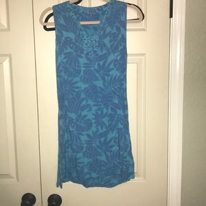 Blue Hawaiian flowy dress